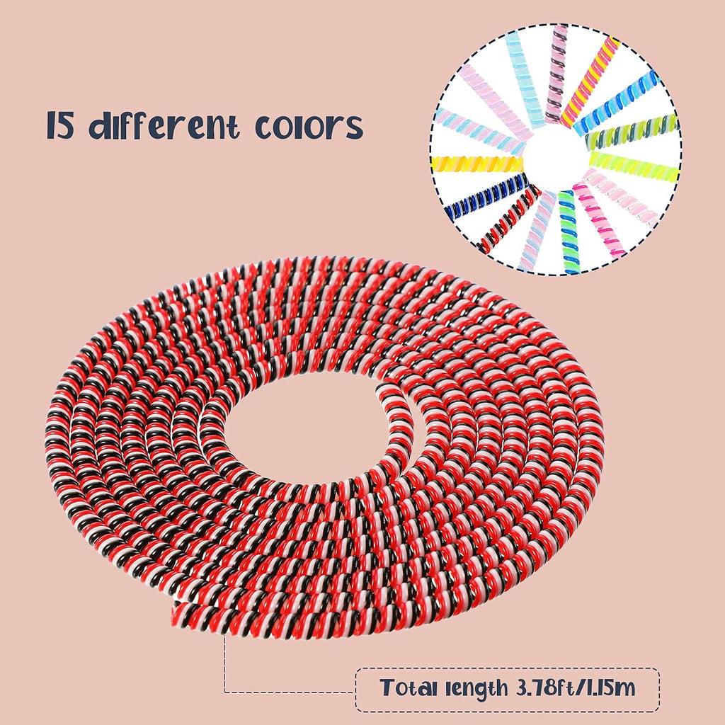 Frienda 15 Pcs Spiral Cord Protectors from Pets No Chew Vivid Color