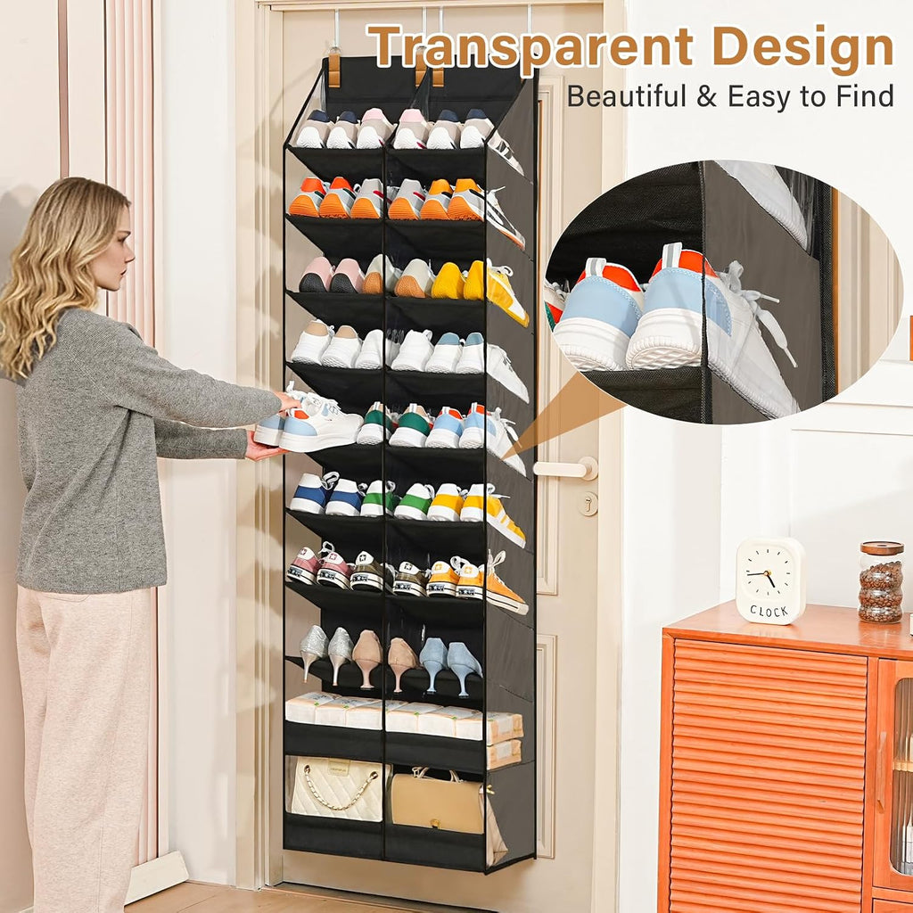 20-30 Pairs Over the Door Shoe Organizer, 10-Tier Hanging Shoe Storage