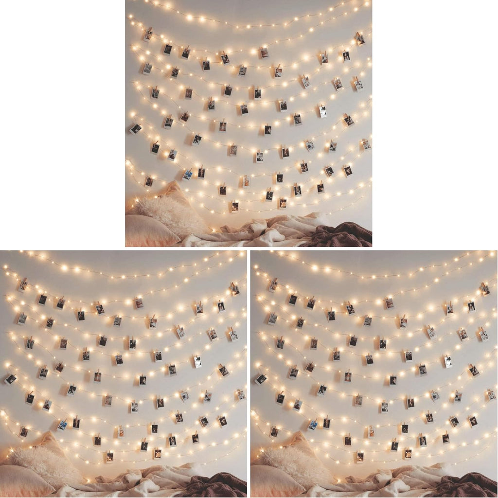 Twinkle Star 200 LED 66 FT Copper String Lights, Warm White (Pack of 3)