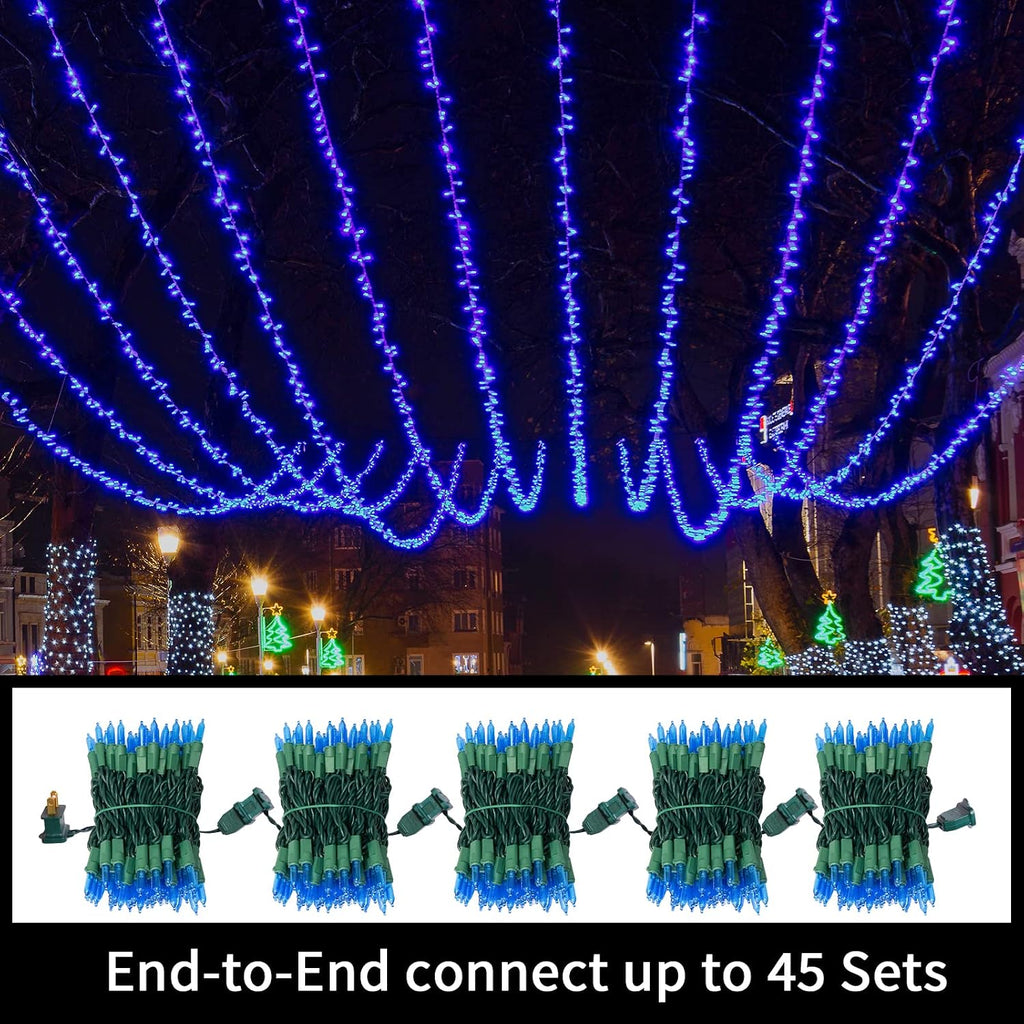 LAMPHOME Blue String Lights, 100 LED 21.6 Ft Blue Lights, Tree Lights Indoor, Mini Christmas Lights for Hanukkah, Christmas Tree Garden Patio Holiday Party Garland Independence Day Patriotic Decor