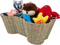 OtterPets Dog Toy Basket, Seagrass Bone Shaped Dog Toy Bin, 22x14
