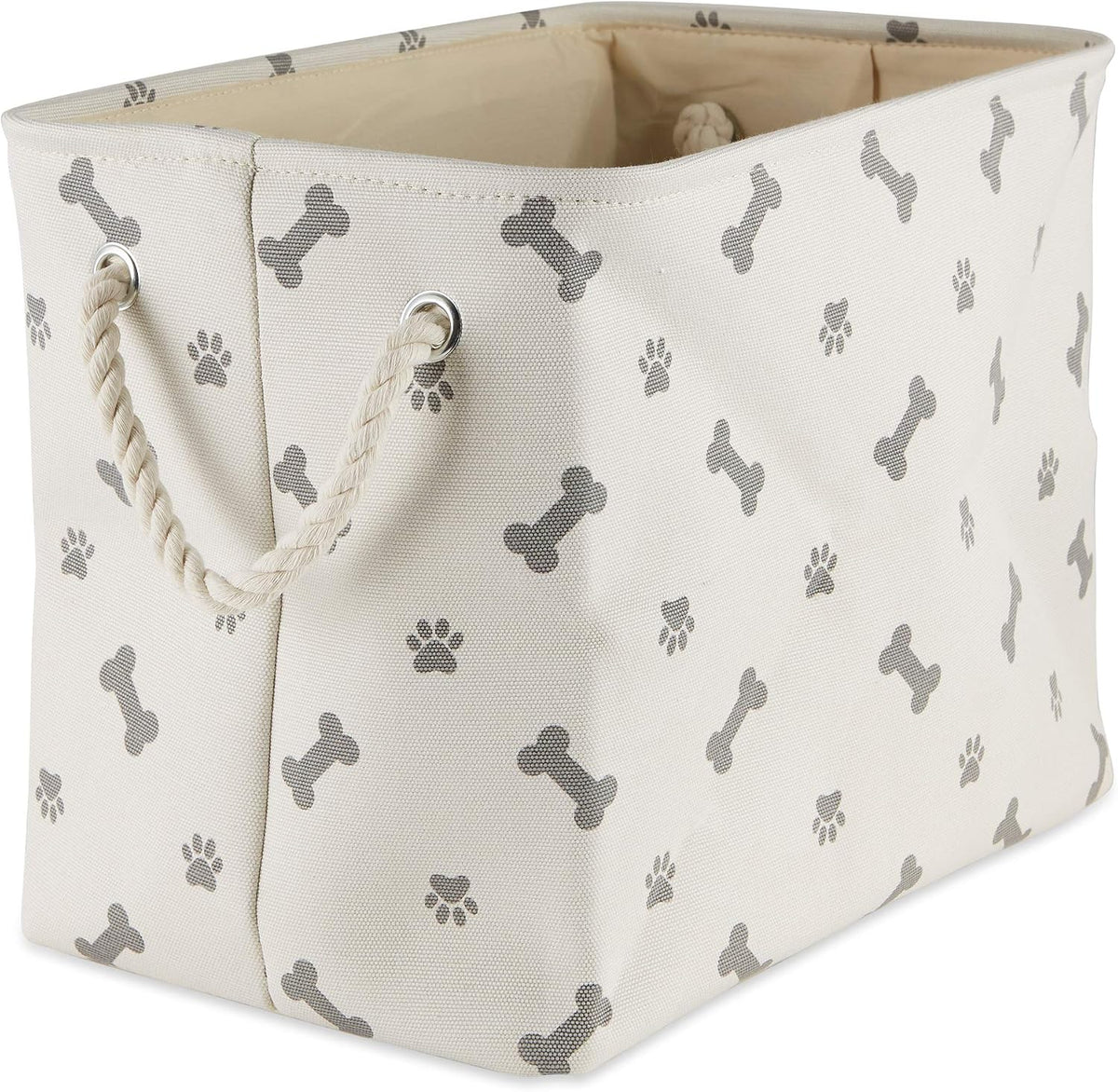 Bone Dry Dog Toy Basket, Rectangle Gray Large, Collapsible