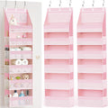 Criusia 2 Pack Over the Door Organizer, 6-Shelf Closet Hanging Storage with 13 Mesh Pockets, 55lbs Capacity Behind the Door Storage for Baby Nursery, Bathroom, Bedroom, and Dorm, Pink