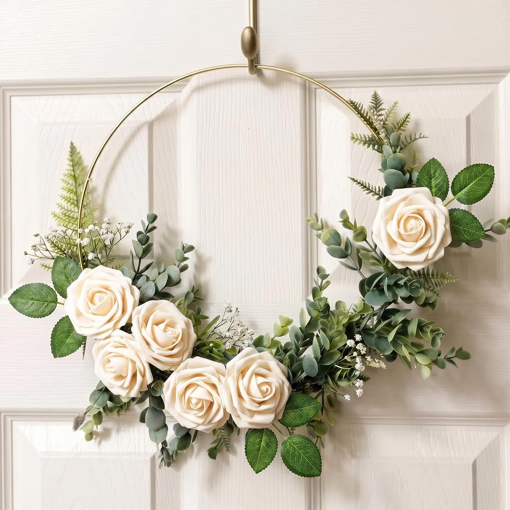 XIANNVXI 16Pcs Champagne Artificial Rose Foam Flowers