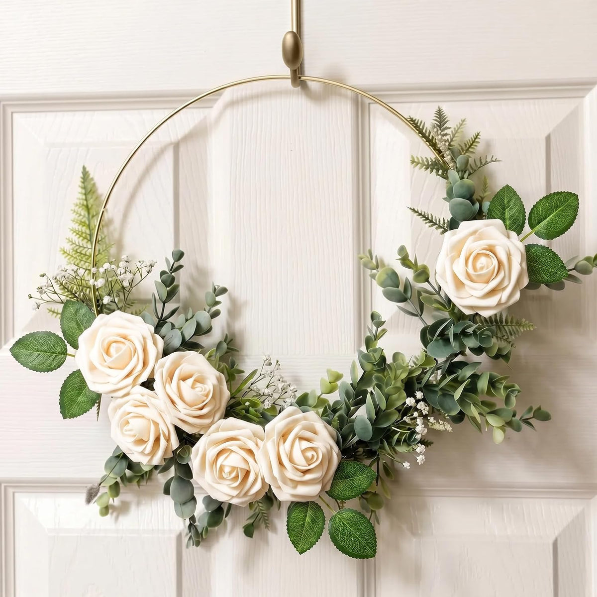 XIANNVXI 16Pcs Champagne Artificial Rose Foam Flowers
