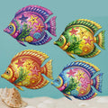 Oraytteo 4 Pack Metal Fish Wall Art Decor Decorations for Indoor or Outdoor