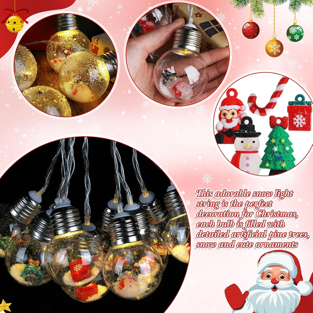 Aurelema 1 Pc Christmas Bulb String Lights Snow Globe Lamp, Warm Light