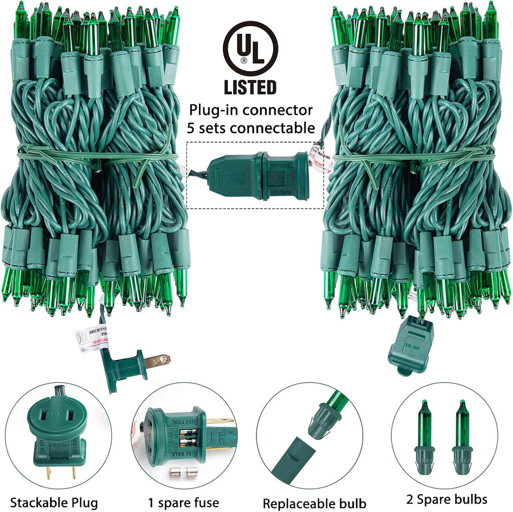 Minetom St. Patrick's Day String Lights, 100 Count 20 Ft Incandescent Bulb