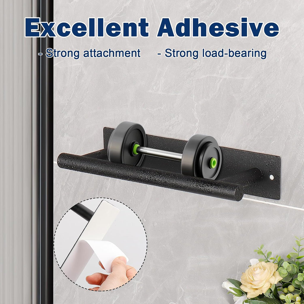 NearMoon Self Adhesive Hand Towel Holder/Towel Ring, Stainless Steel Hand Towel Bar Rustproof Stick on Wall-Towel Rack for Bathroom/Kitchen, Sticky and Wall Mounted (1, Matte Black)