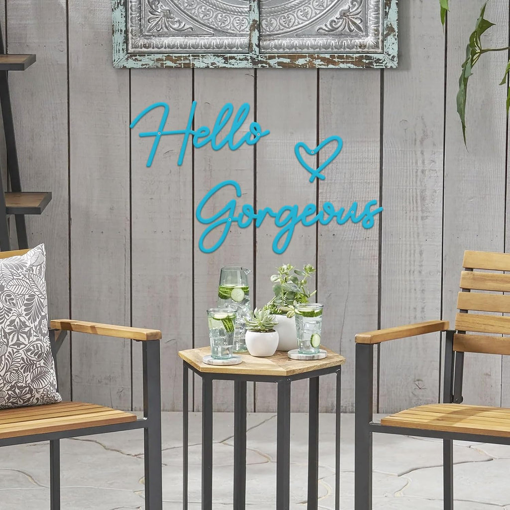 Metal Hello Gorgeous Wall Art Modern Farmhouse Wall Decor Signs