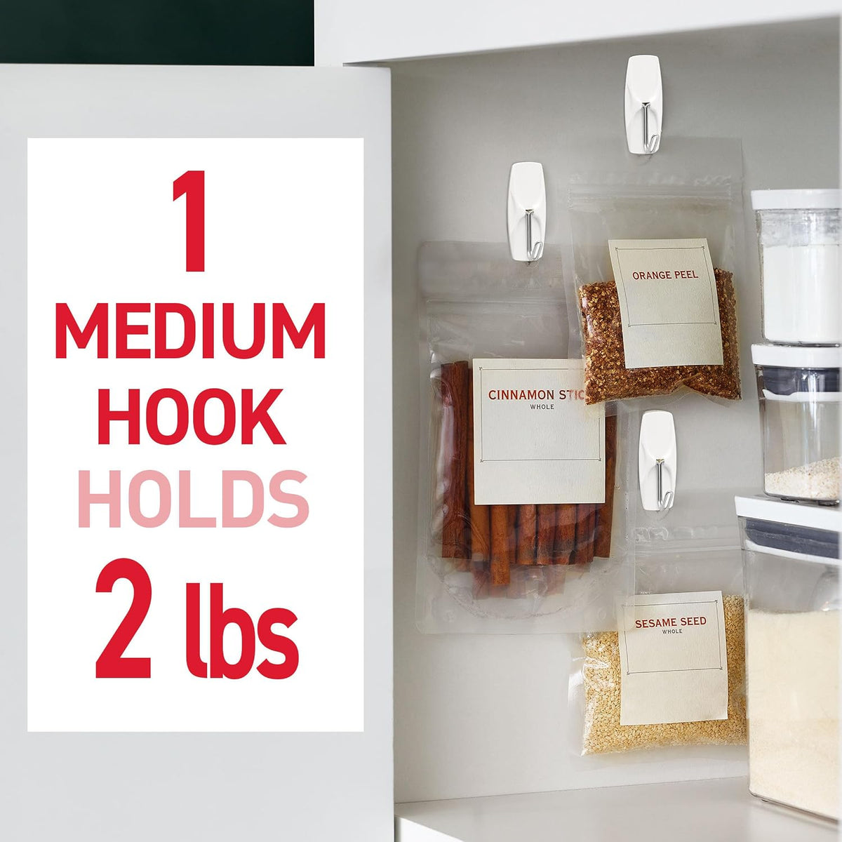 Command Medium White Wire Hooks, 7 Hooks, 8 Strips, Damage Free Hanging Wall Hooks with Adhesive Strips, No Tools Required for Hanging, Organization and Storage, Holds up to 2 lb