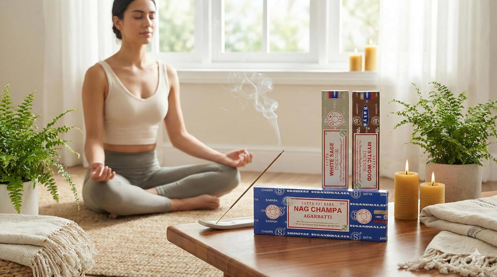 Satya Sai Baba Nag Champa Agarbatti, 250gms Hand Rolled Fine Quality Incense Sticks for Purification, Relaxation, Positivity, Yoga, Meditation (NC250 Pack of 3 -Mystic)