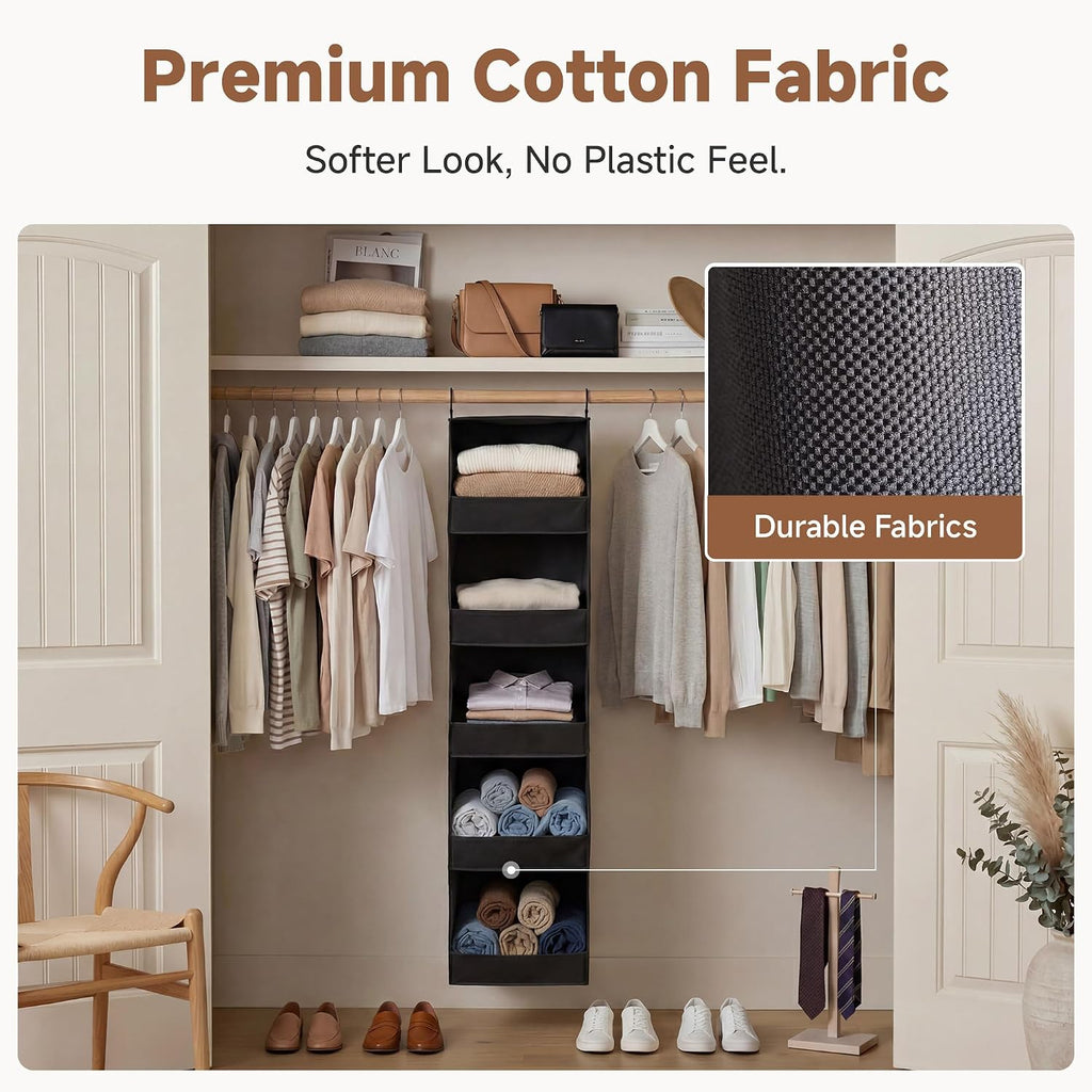 StorageWorks Basics Hanging Closet Organizer, Foldable Storage Organizer