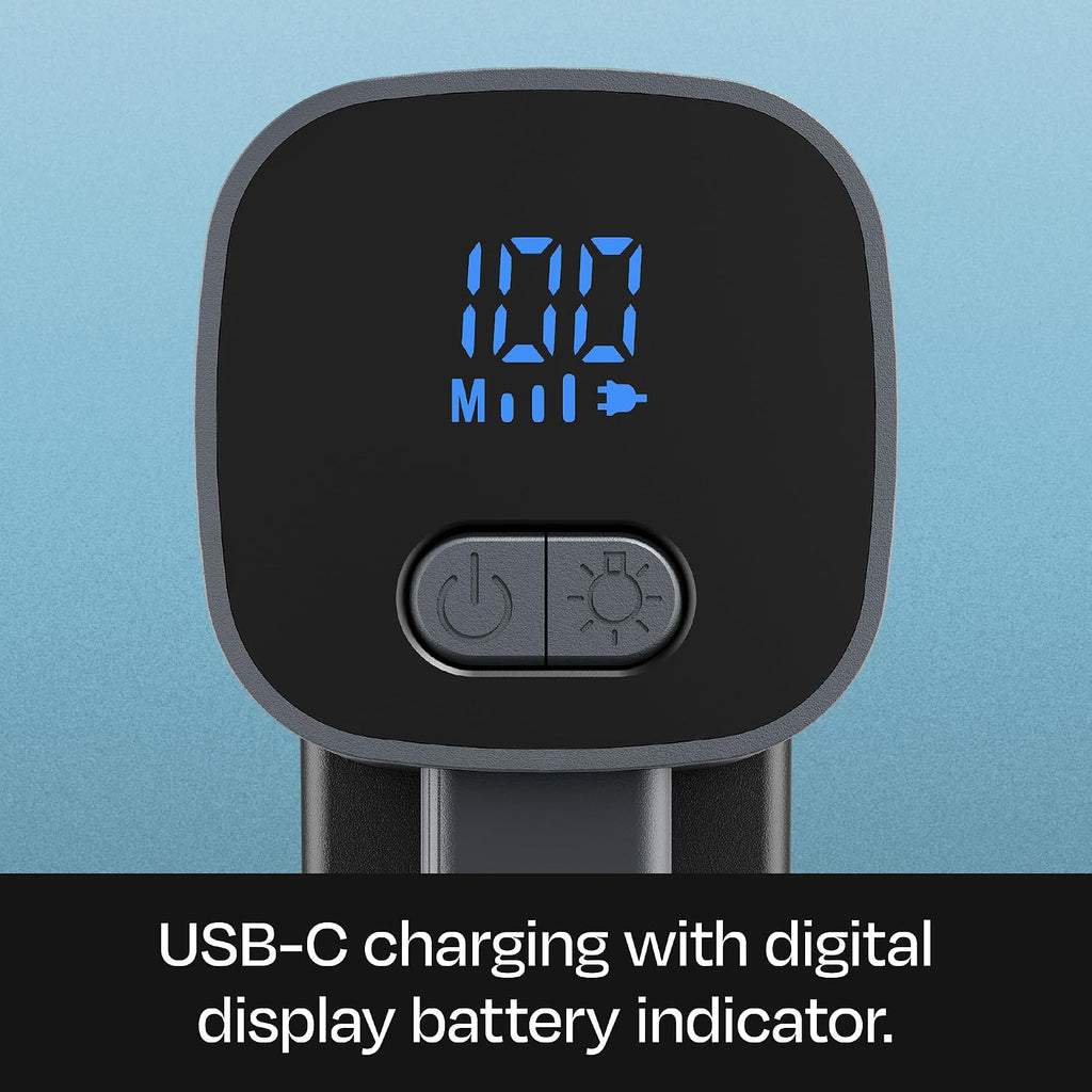 BUFF Fabric Shaver + Lint Remover, Sweater Defuzzer with 3 Motor Speeds, Remove Pills from Blankets, Couch, Clothing, Furniture, Stainless Steel Blade, USB-C Rechargeable – Black