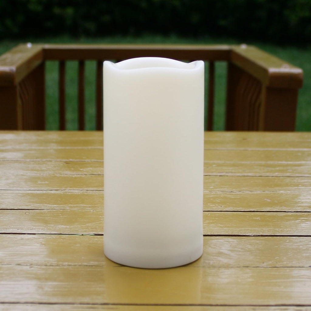 Waterproof Outdoor Flameless Pillar Candle with Timer, 1 Pack, 3” x 6”