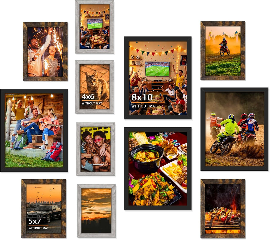 DUENPY 12 Pack Gallery Collage Frame Mixed Multi Color