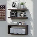 RICHER HOUSE 3-Set Walnut Floating Wall Shelves, Bathroom Shelf Over Toilet