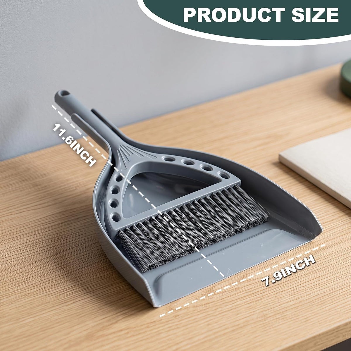Mini Broom and Dustpan Set Small Hand Broom with Dust Pan and Brush Gray