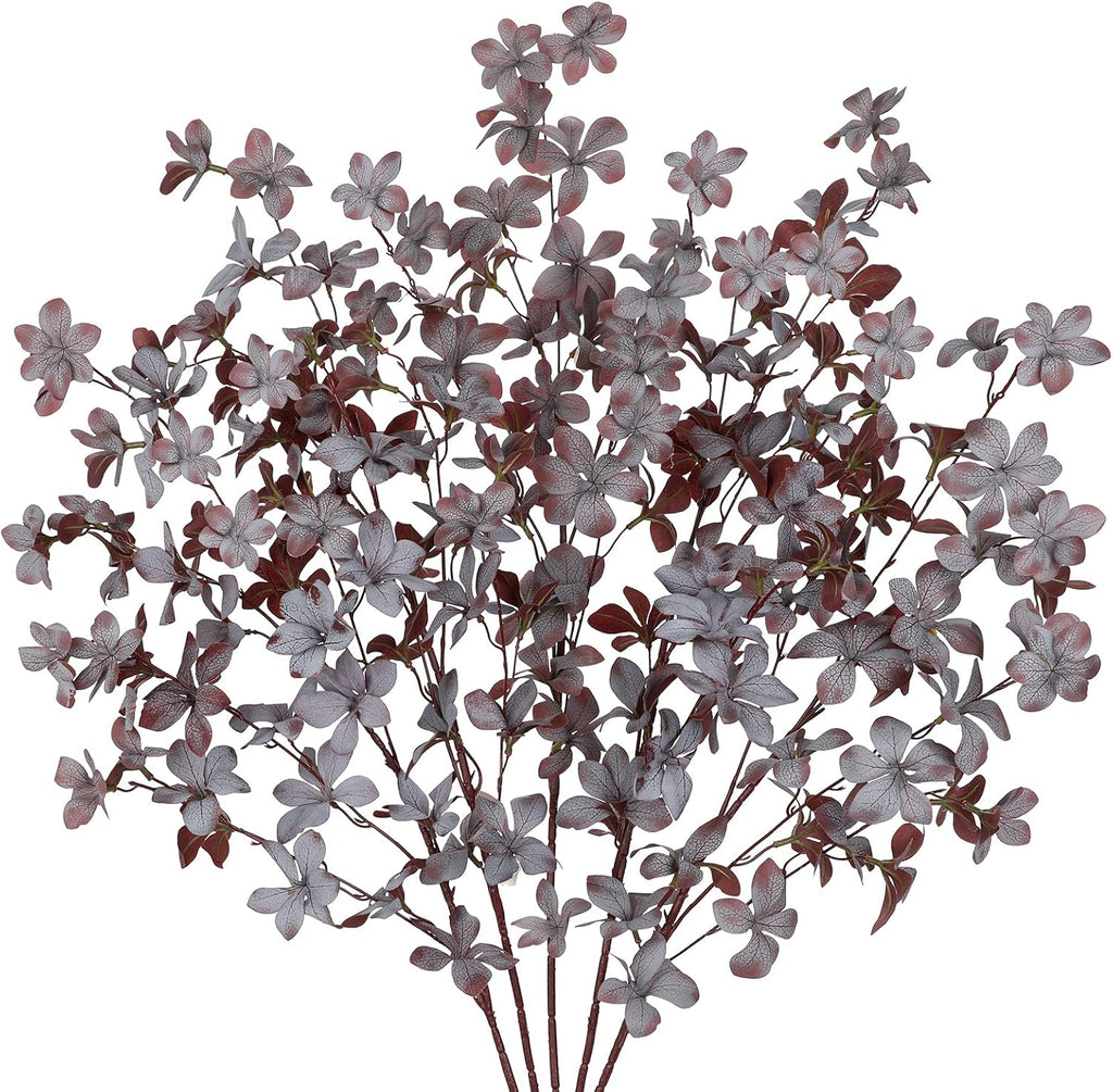 33.5" Dusty Purple Artificial Fall Leaves Stems for Table Centerpieces, 5Pcs Faux Fall Stems and Branches for Vase Filler, Falls Greenery Stems for Farmhouse Autumn Harvest Thanksgiving Decor