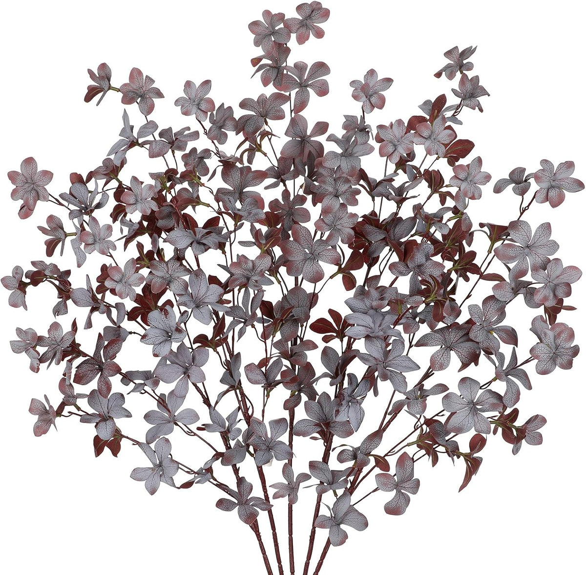 33.5" Dusty Purple Artificial Fall Leaves Stems for Table Centerpieces, 5Pcs Faux Fall Stems and Branches for Vase Filler, Falls Greenery Stems for Farmhouse Autumn Harvest Thanksgiving Decor