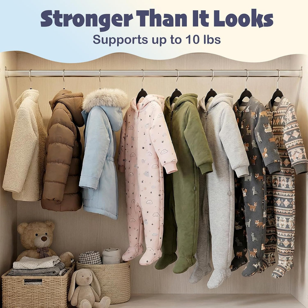 HOUSE DAY 11 Inch Velvet Baby Hangers, Premium Kids Hangers Black 50 Pack