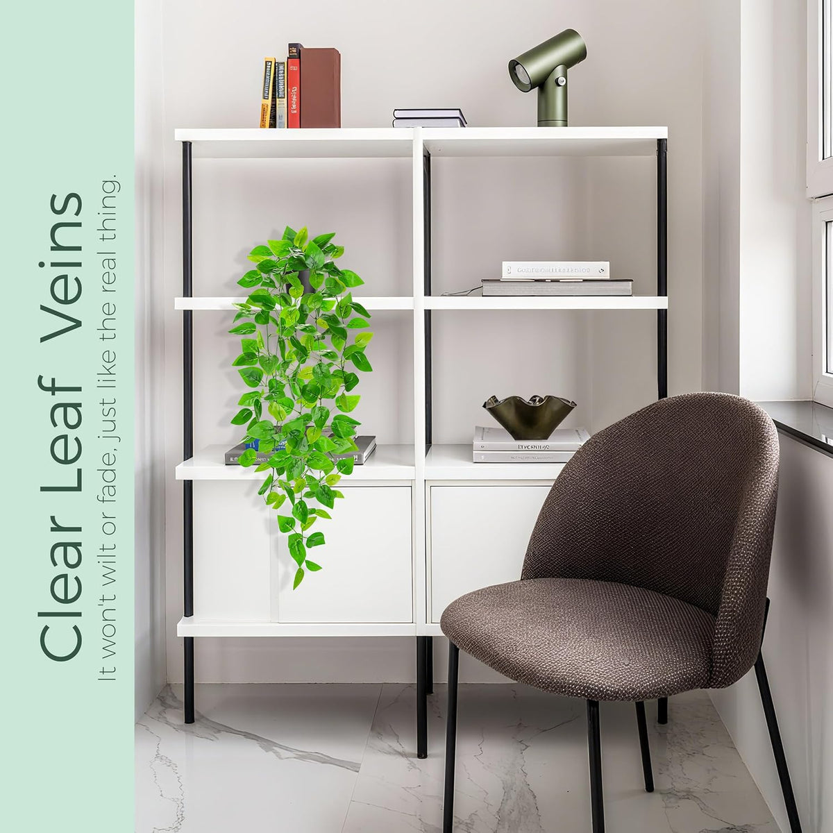 Der Rose 34" Fake Hanging Plant Artificial Pothos Vines Office Shelf Decor