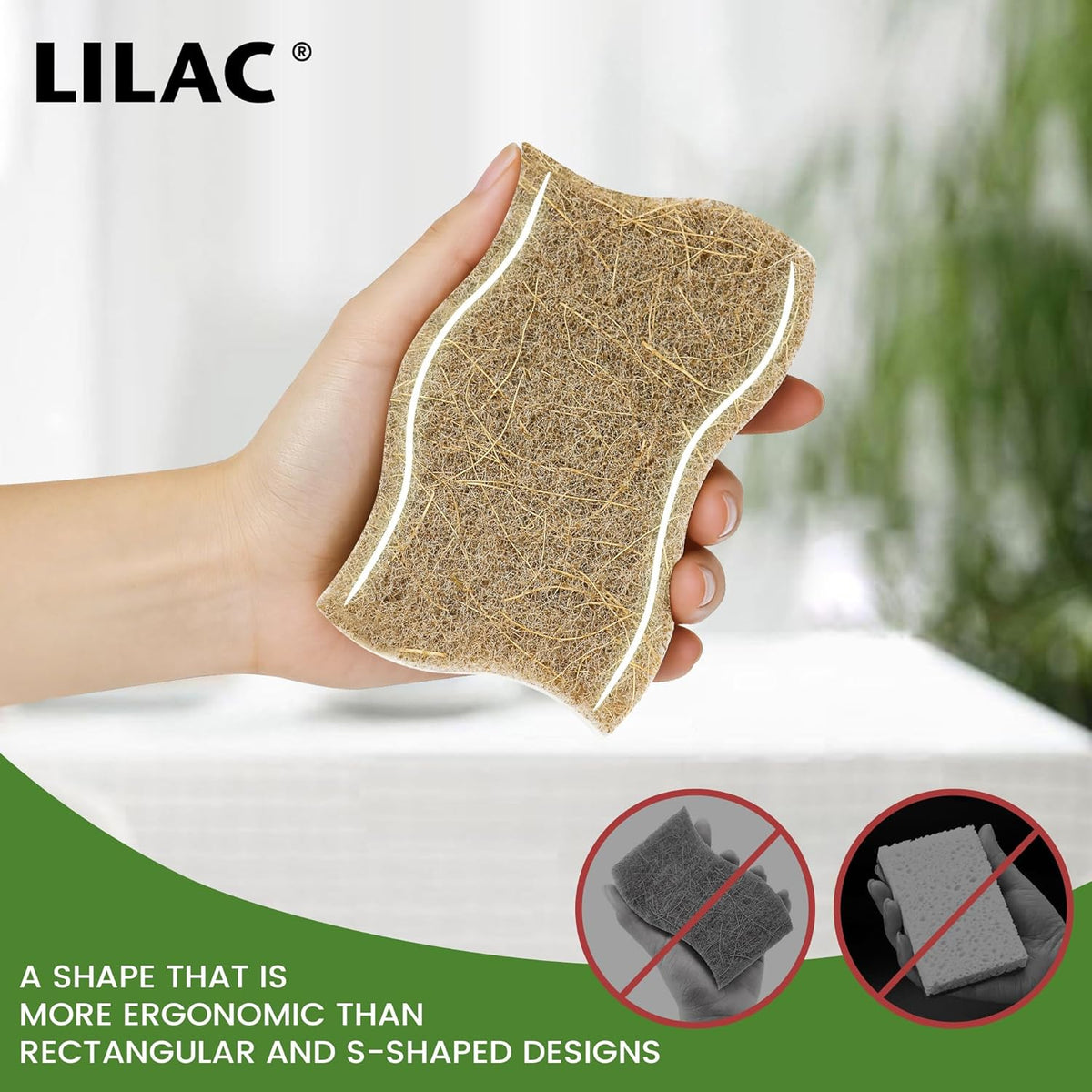 12 Pack Natural Cellulose Non-Scratch Kitchen Scrub Sponges for Dish