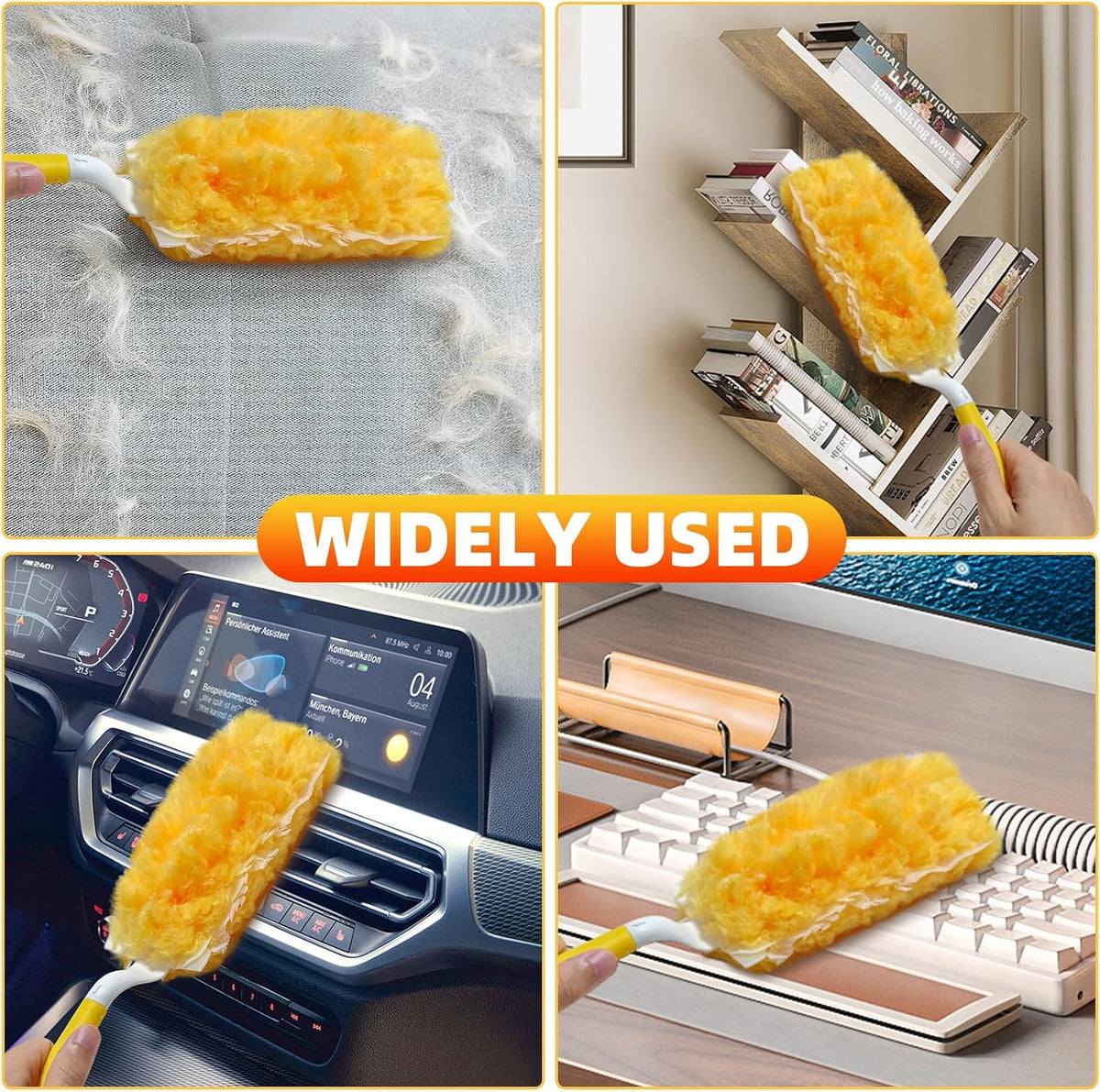 30 Count Duster Refills Compatible with Swiffer Handle, Multi-Surface Duster Refills with 1 Handle, 360° Dusters with 5X Microfibers for Home, Electronics, Office, Furniture, Blinds Cleaning