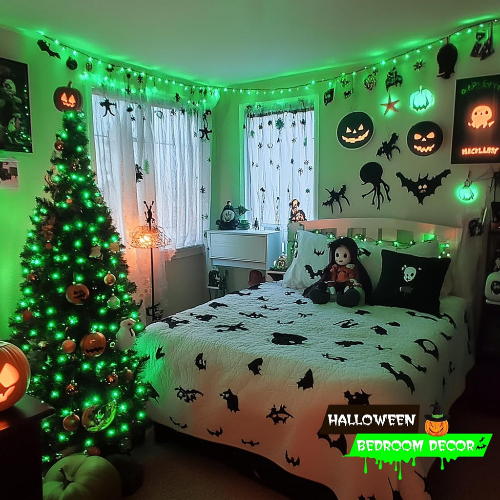 JMEXSUSS 500 LED Green Halloween Lights, 173ft Christmas Lights Plug in