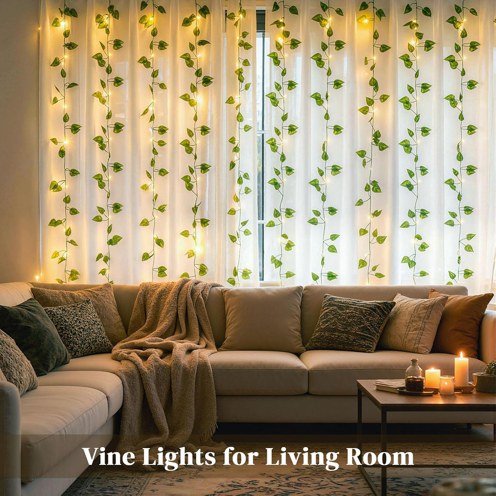 DomeStar Vines with Light for Bedroom, 300 LED Fairy Lights with Vines