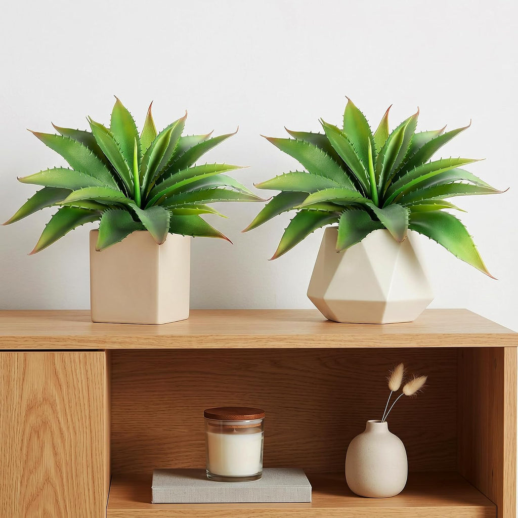 Faux Agave Plant Outdoor Artificial Succulents UV Resistant Green