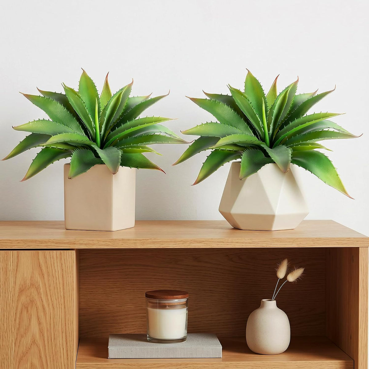 Faux Agave Plant Outdoor Artificial Succulents UV Resistant Green