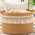 KAKAMAY Large Blanket Basket with Handles, Storage Basket for Living Room