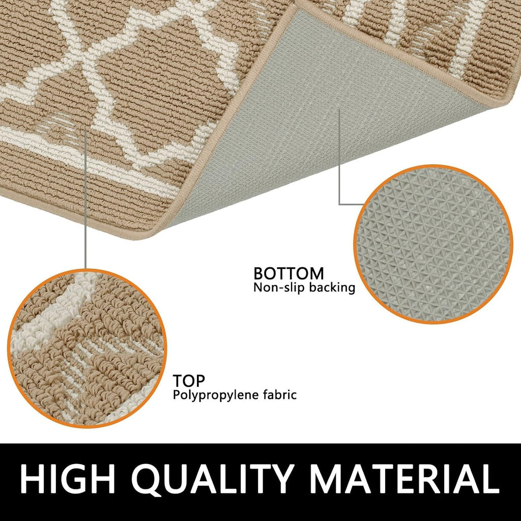 CHICHIC Indoors Doormat 32 x 48 Inch Welcome Mat Front Back Indoors Door Mats for Home Entrance Entry Way Entry Rugs Floor Mat Machines Washable Rugs Inside Non Slip Outdoors Rugs, Khaki