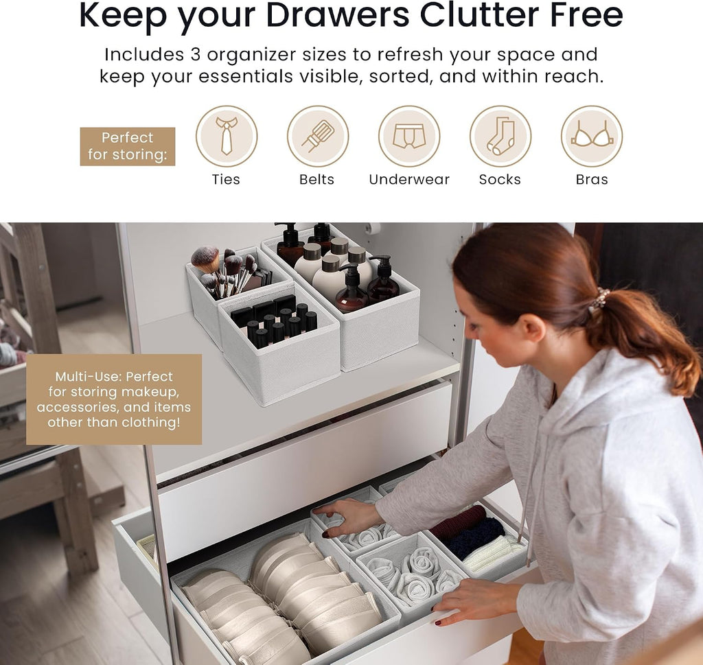 Reli. Dresser Drawer Organizers 14 Pack | Baby Clothes, Nursery Organizer