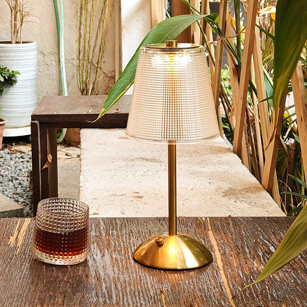 Cordless Table Lamp, 4000mAh Rechargeable Battery Operated Lamp, 3 Color Modes & Stepless Dimmable LED Touch Lamp, Portable Crystal Metal Beside Lamps for Bedroom Restaurant Outdoor(Black)