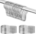 Gisafai 30 Pcs Metal Shower Curtain Hook, Hanging Shower Clips, Silver