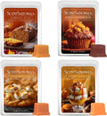 Scentsationals Fall Wax Melts Pumpkin Party 4pk – Long Lasting, Strong Scent Melts for Warmers, Includes Pumpkin Spice with Apple Muffins, Marshmallow, and Caramel, 10oz (24 Cubes)