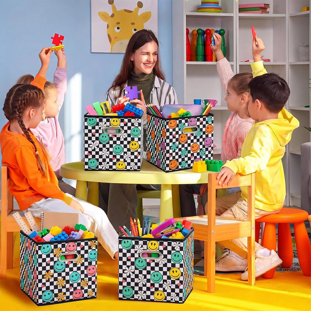 Gerrii 6 Pack 11 Inch Cube Storage Bins for Classroom Foldable Fabric