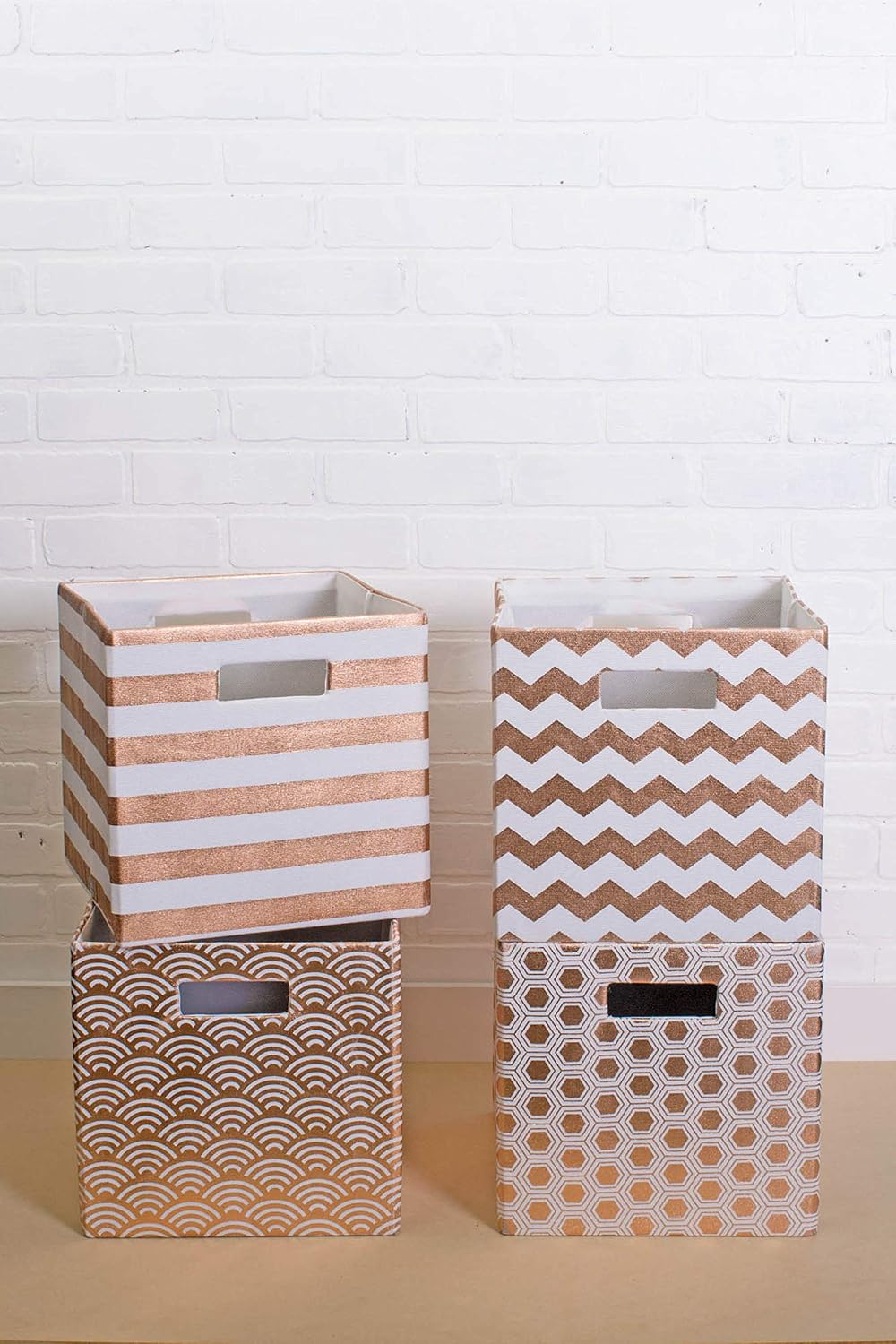 DII Collapsible Polyester Storage Cube, Honeycomb, Copper, Small