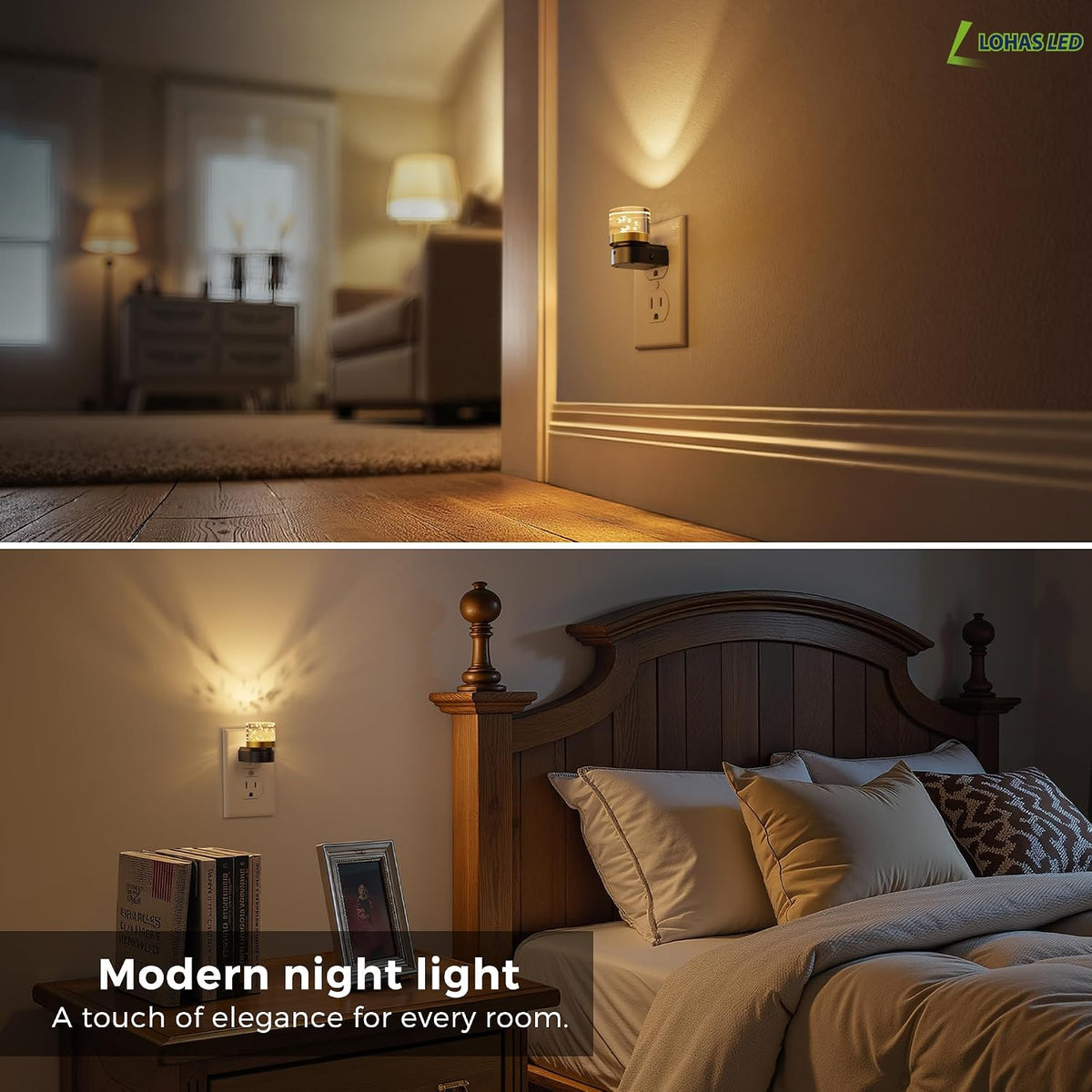 L LOHAS LED Night Light, 2 Pack Night Lights Plug into Wall