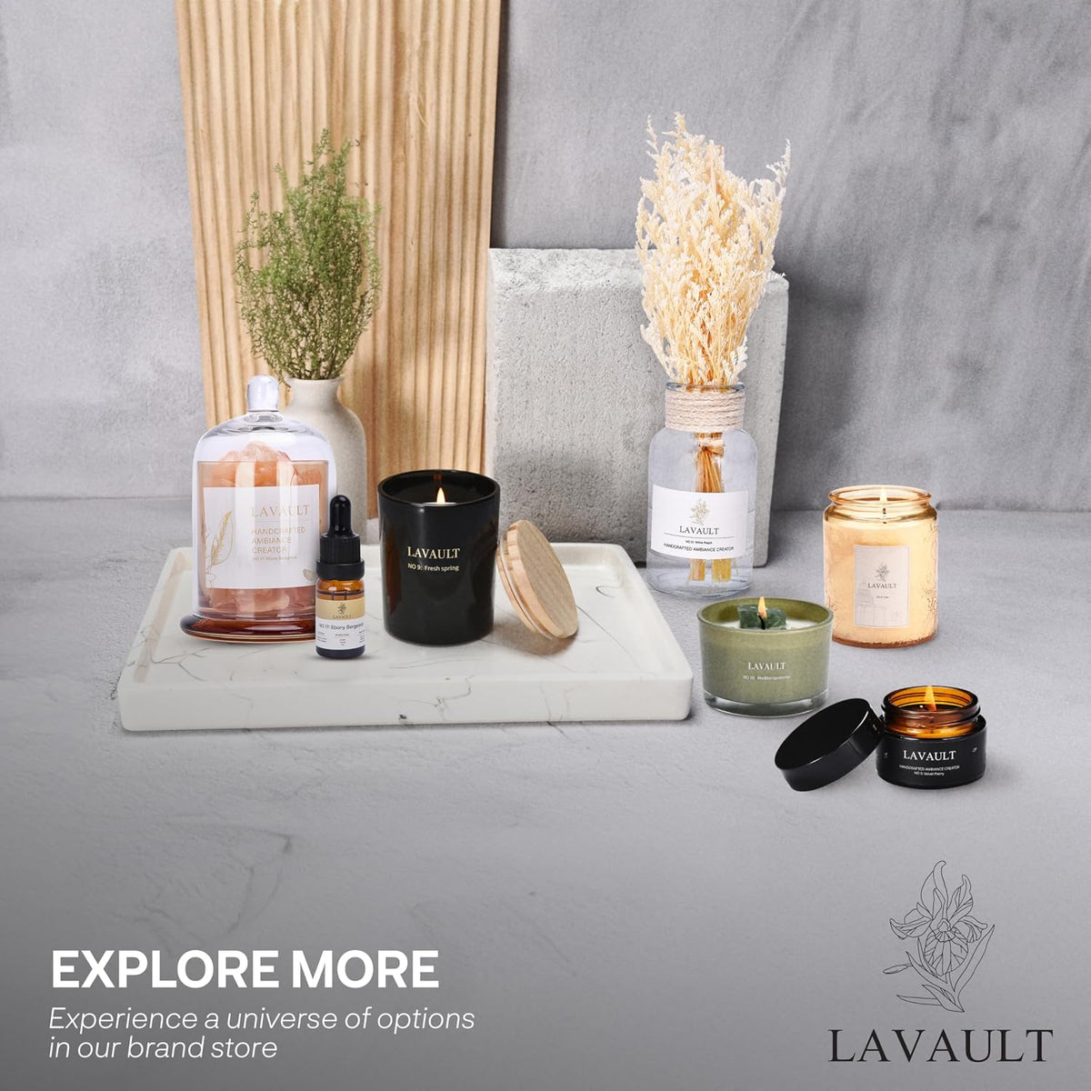 Lavault Reed Diffuser Set for Home, Office, Bedroom & Bathroom - Essential Oil Home Fragrance with Reed Sticks - Ebony Bergamot Scented