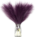 Faux Pampas Grass, 6 Stems Artificial Pampas Grass Decor Flurry Pompous Grass for Small Vase Boho Home Decor/Wedding Arrangements/Rustic Decor 18''/45cm (Purple)