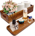 DEMIGO Toilet Tank Topper & Vanity Tray, Natural Acacia Wood Decor Set