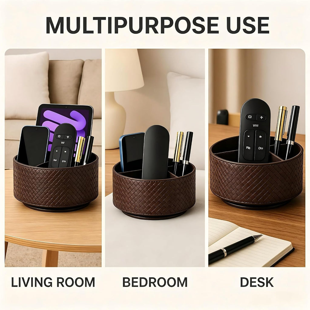 Remote Control Holder 360° Spinning Controller Holder TV Remote Caddy End Table Organizer Storage Bedside