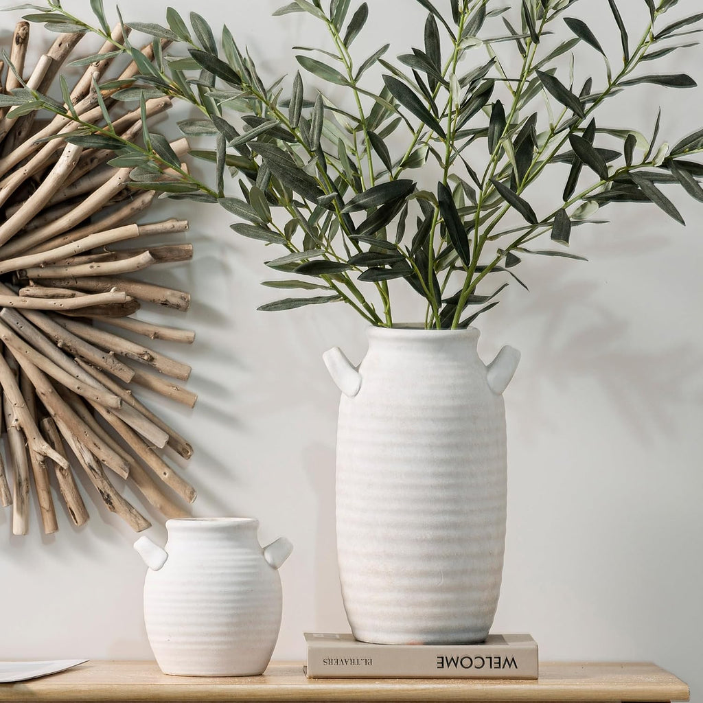 Vanselia Ceramic Flower Vase Home Decor Living Room Table Vase (12" Rustic)