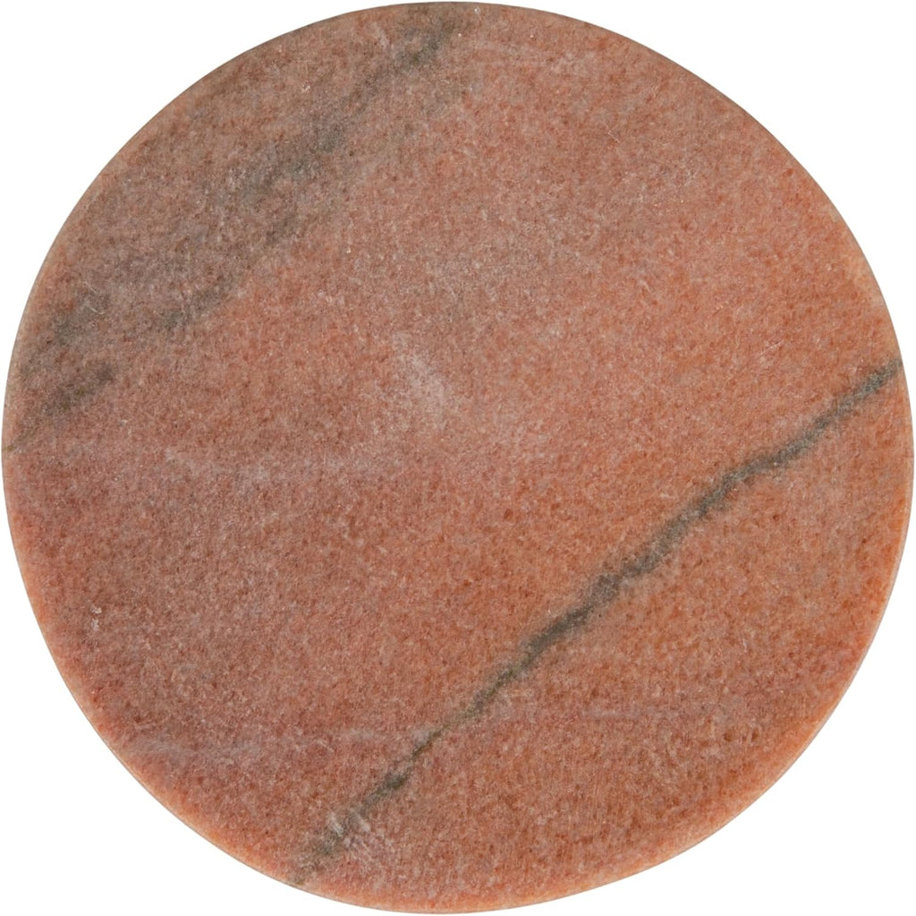 Creative Co-Op Marble Round Soapdish, Pink