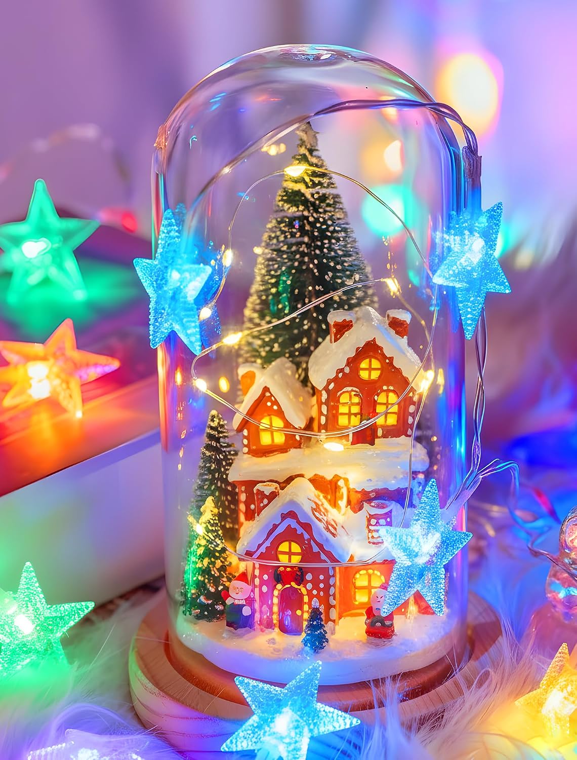 39FT 100 LED Multicolor Star String Lights Plug in