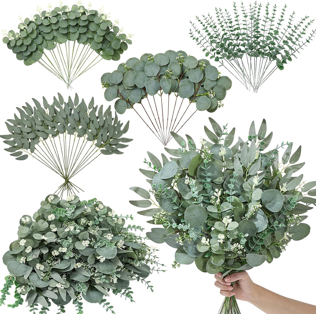 Serwalin 70PCS Mixed Eucalyptus Stems, Greenery Stems for Centerpieces