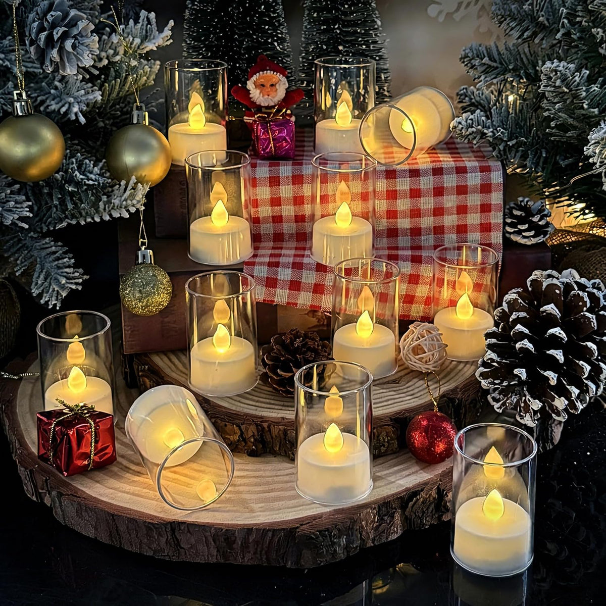 Flameless LED Tea Candles 12-Pack with 2/4/6/8H Automatic Timer, Battery Powered, Warm Glow for Home, Wedding & Table Decor